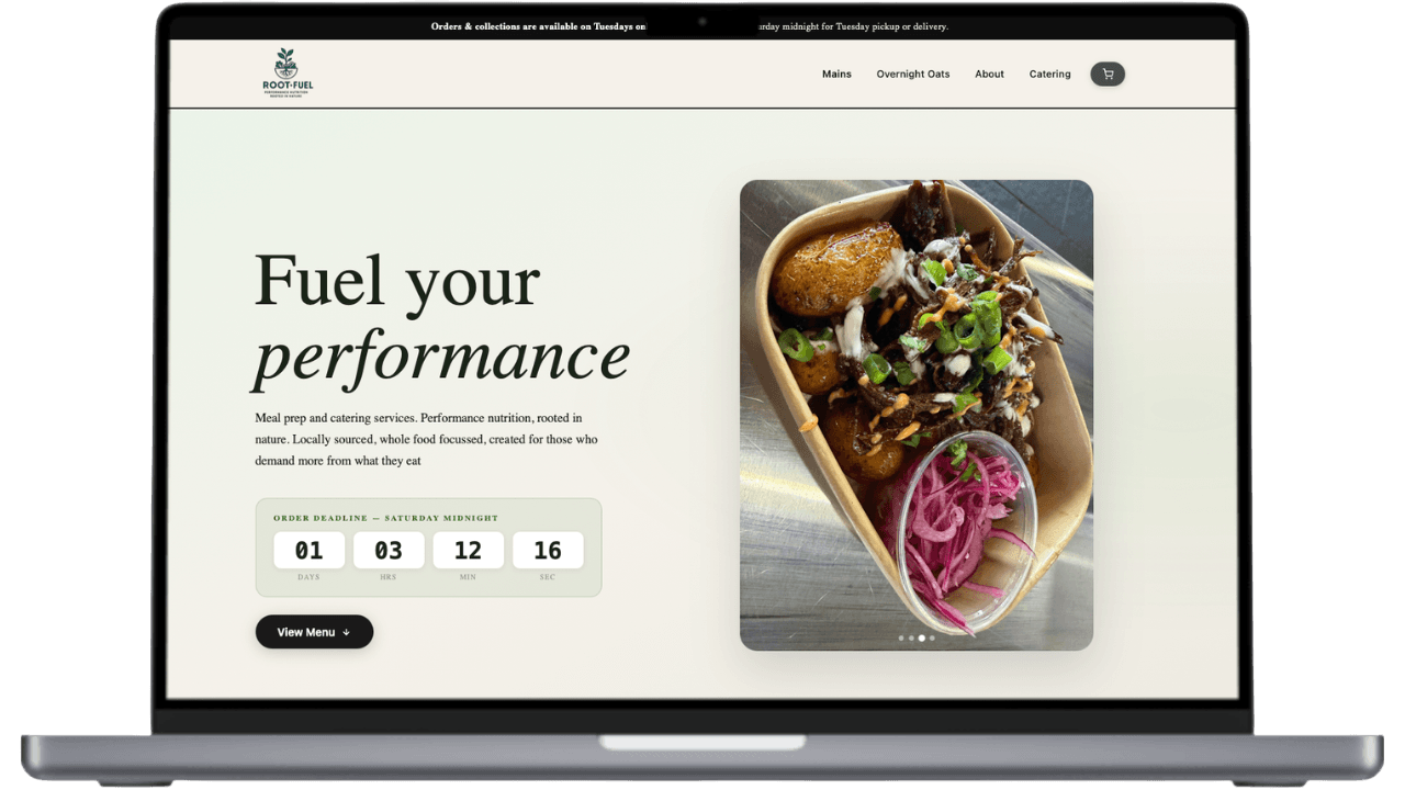 Root & Fuel website, built by MunroStudio